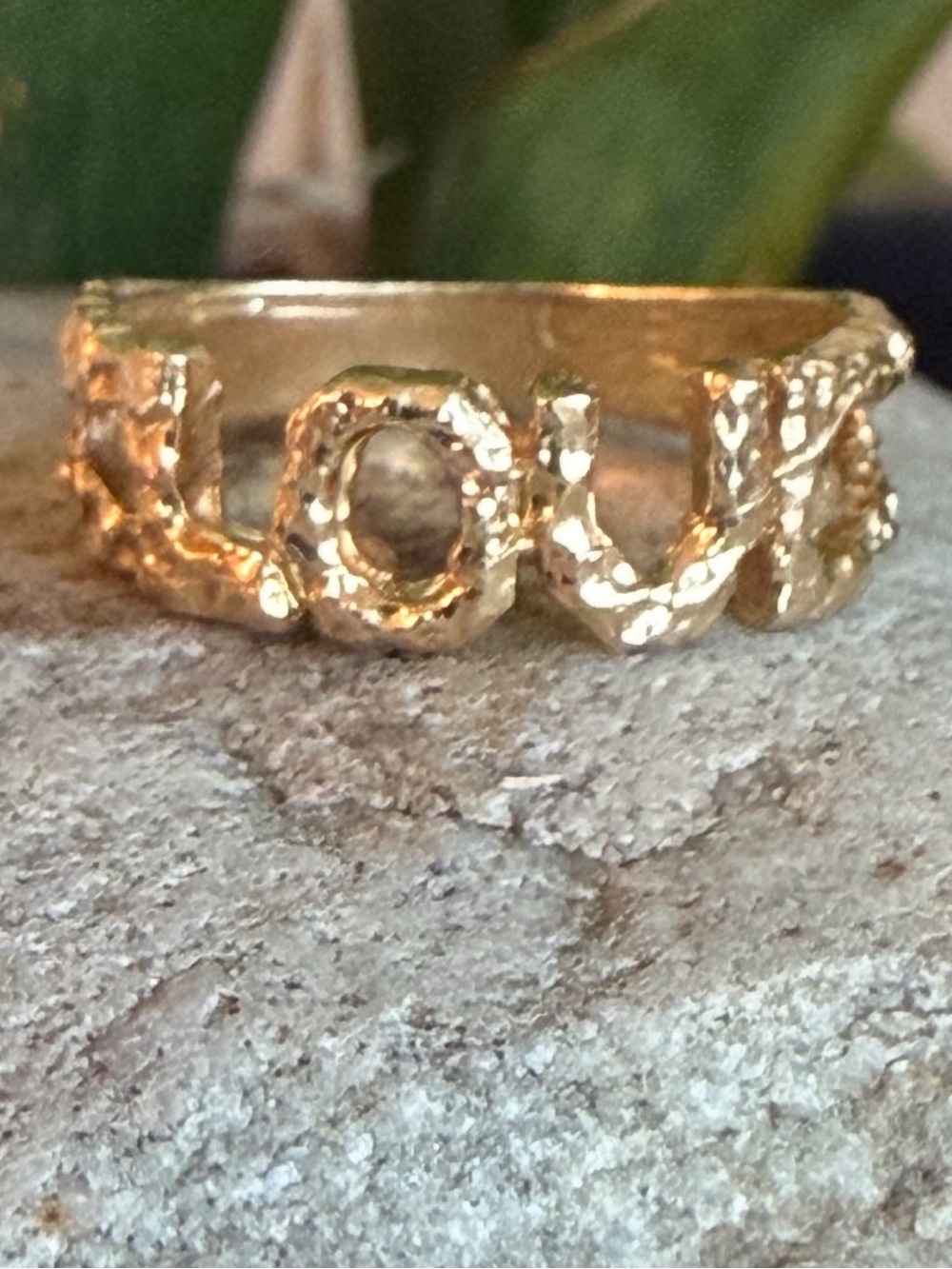 14k gold ‘LOVE' Text Ring - Women's Jewelry